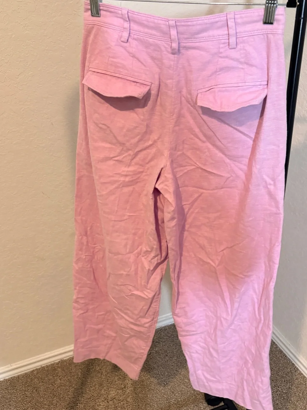 Banana Republic Linen Blend Pastel Pink Pleated Chinos